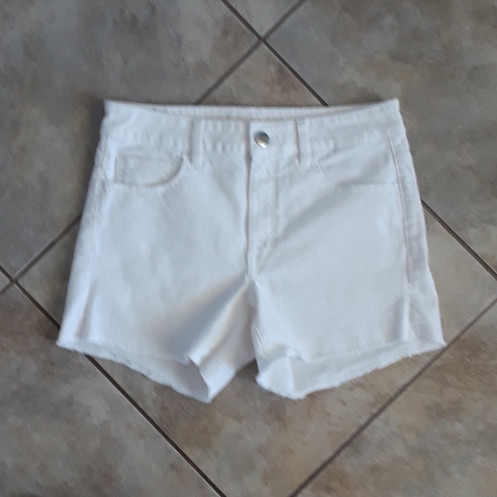 American Eagle Outfitters High Rise White Jean Shorts.